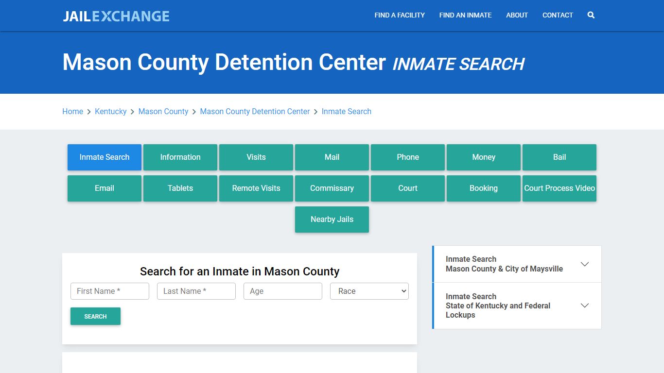 Mason County Detention Center Inmate Search - Jail Exchange