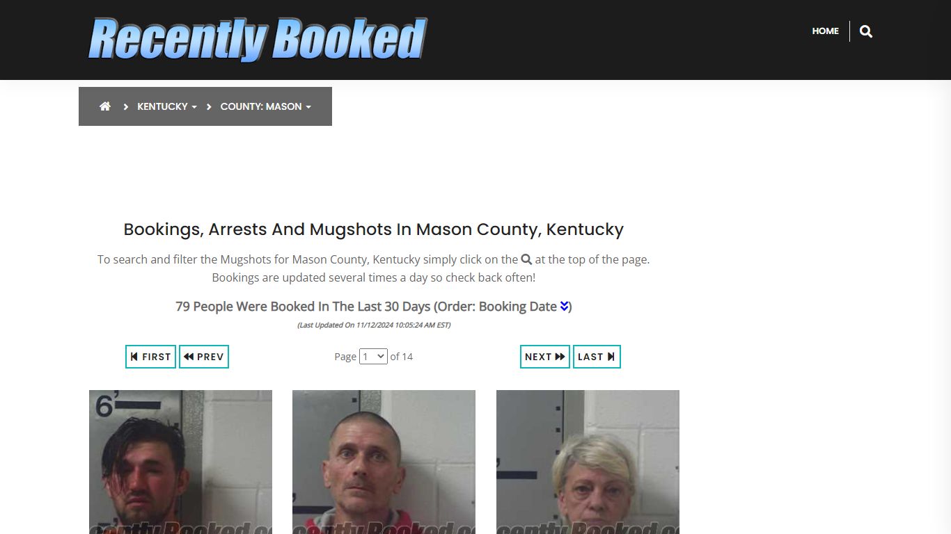 Bookings, Arrests and Mugshots in Mason County, Kentucky - Recently Booked